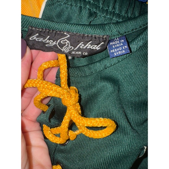 Baby Phat Girls Sporty Mesh Crop Top Skirt Set Green Yellow White XL - Picture 6 of 7